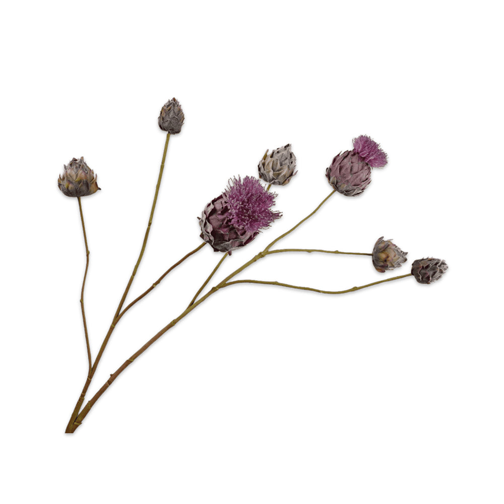 Zijden Bloemen - Silk-Ka - Distel Tak Paars