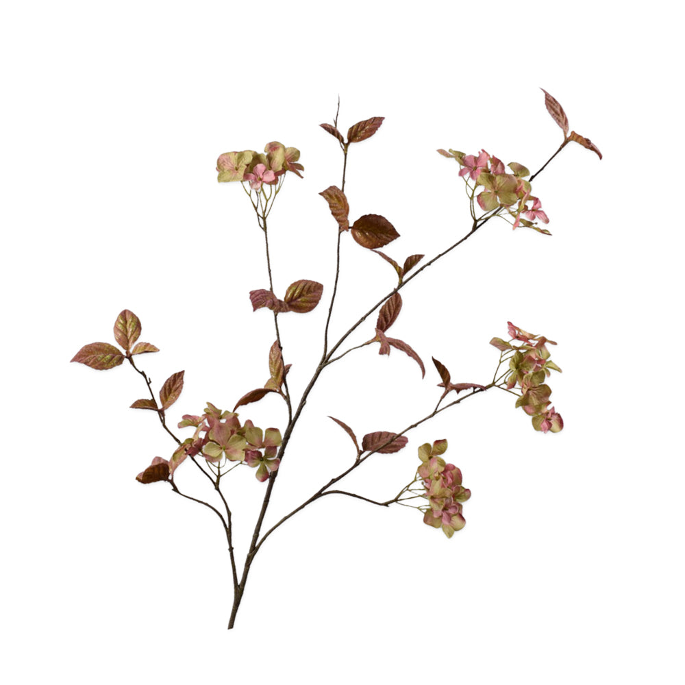 Zijden Bloemen - Silk-Ka - Hortensia Tak Groen / Roze