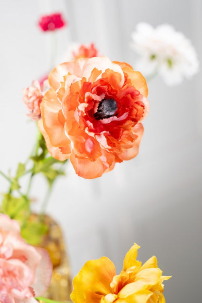 Zijden Bloemen - Silk-Ka - Ranonkel Oranje