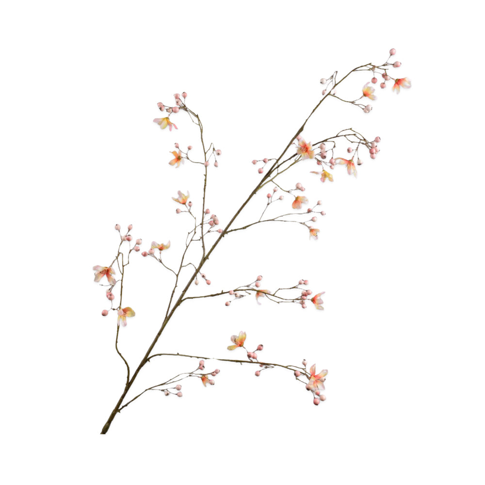 Zijden Bloemen - Silk-Ka - Roze Bessentak Met Bloesem