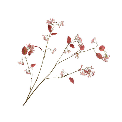 Zijden Bloemen - Silk-Ka - Roze Bessentak Met Herfstblad