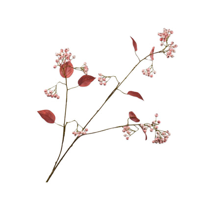 Zijden Bloemen - Silk-Ka - Roze Bessentak Met Herfstblad