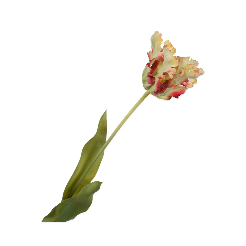 Zijden Bloemen - Silk-Ka - Papegaai Tulp Rood / Groen