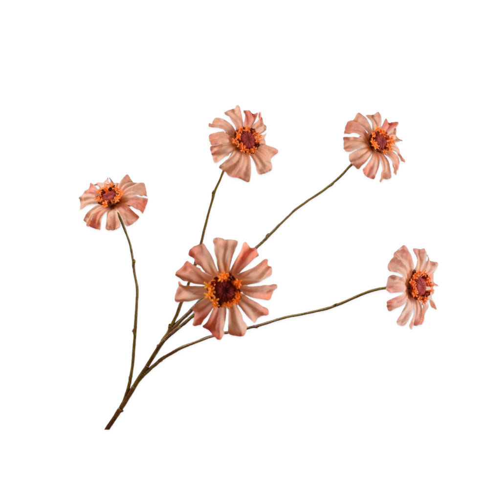 Zijden Bloemen - Silk-Ka - Zinnia Tak Zalm