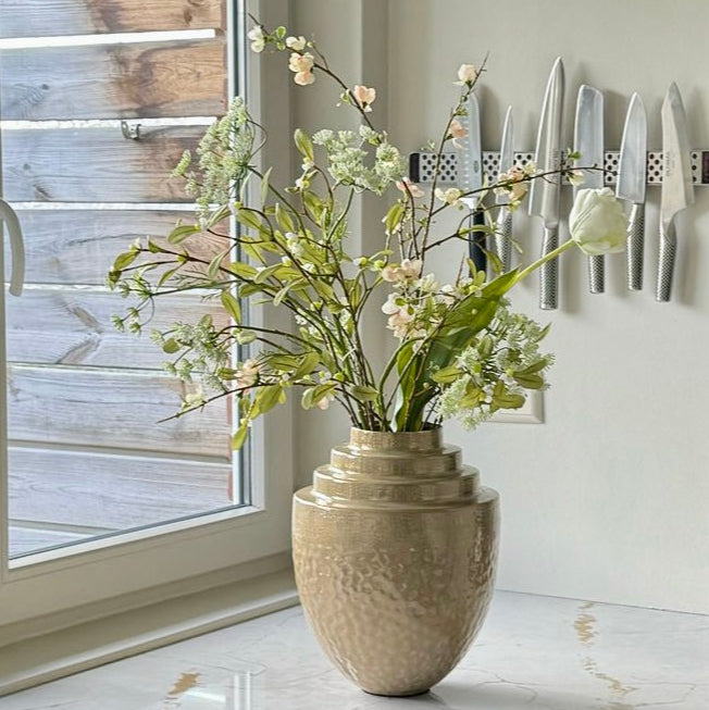 groen met witte zijden bloemen papendrecht